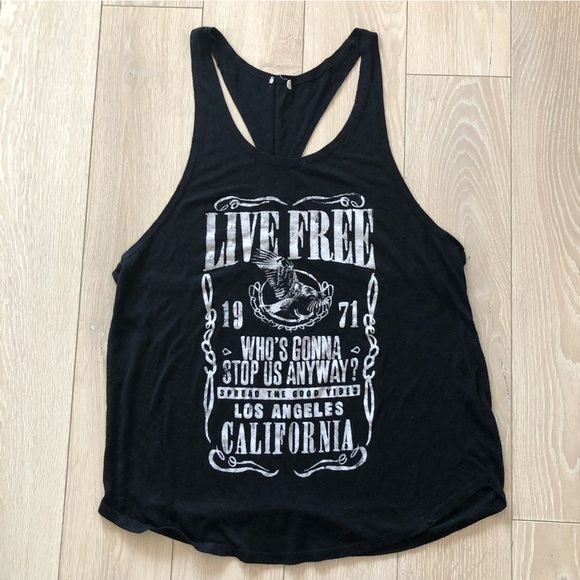 Live Free Racerback Tank Top in Black Size XS - Picture 1 of 8